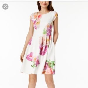 Calvin Klein Floral Print Cocktail Dress